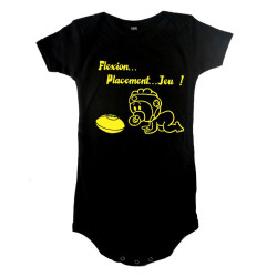 Body bébé "Flexion... Jeu !!" Noir/Jaune