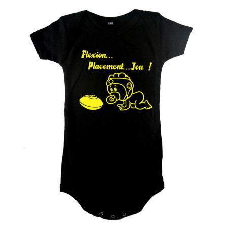 Body bébé "Flexion... Jeu !!" Noir/Jaune