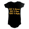 Body bébé "100 % rugby" Noir/Or