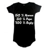 Body bébé "100 % rugby" Noir/Blanc