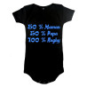 Body bébé "100 % rugby" Noir/Bleu