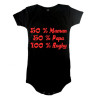 Body bébé "100 % rugby" Noir/Rouge