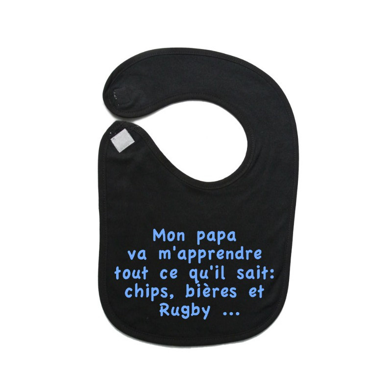 Bavoir bébé "Chips" Noir/Bleu
