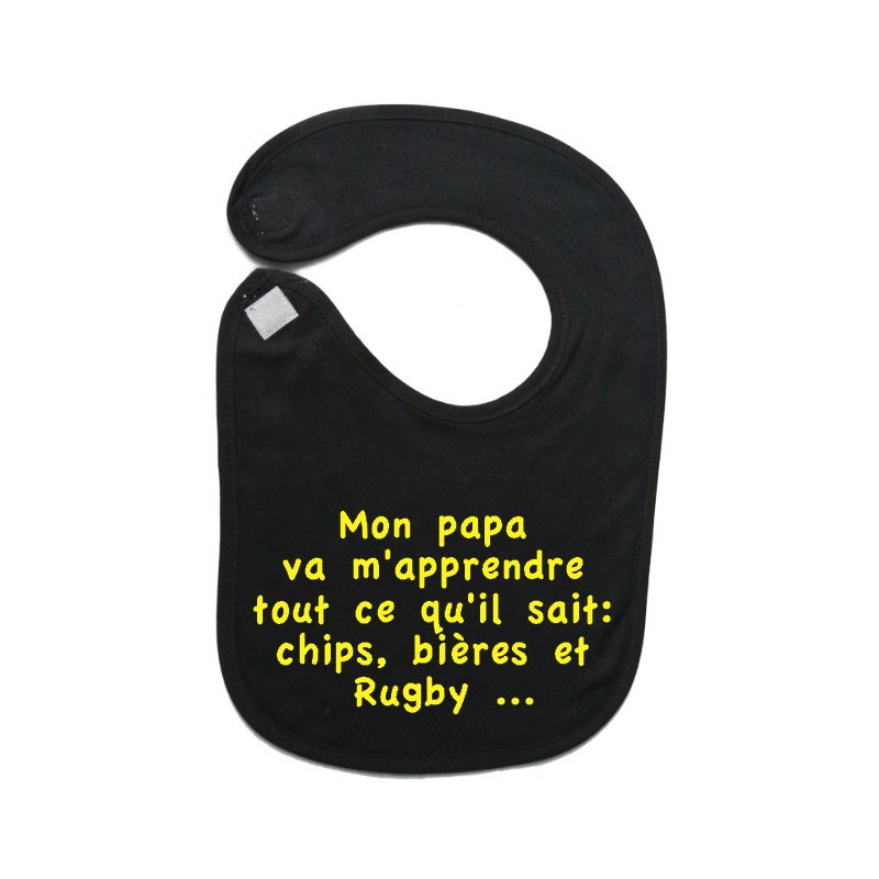 Bavoir bébé "Chips" Noir/Jaune