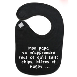 Bavoir bébé "Chips" Noir/Blanc