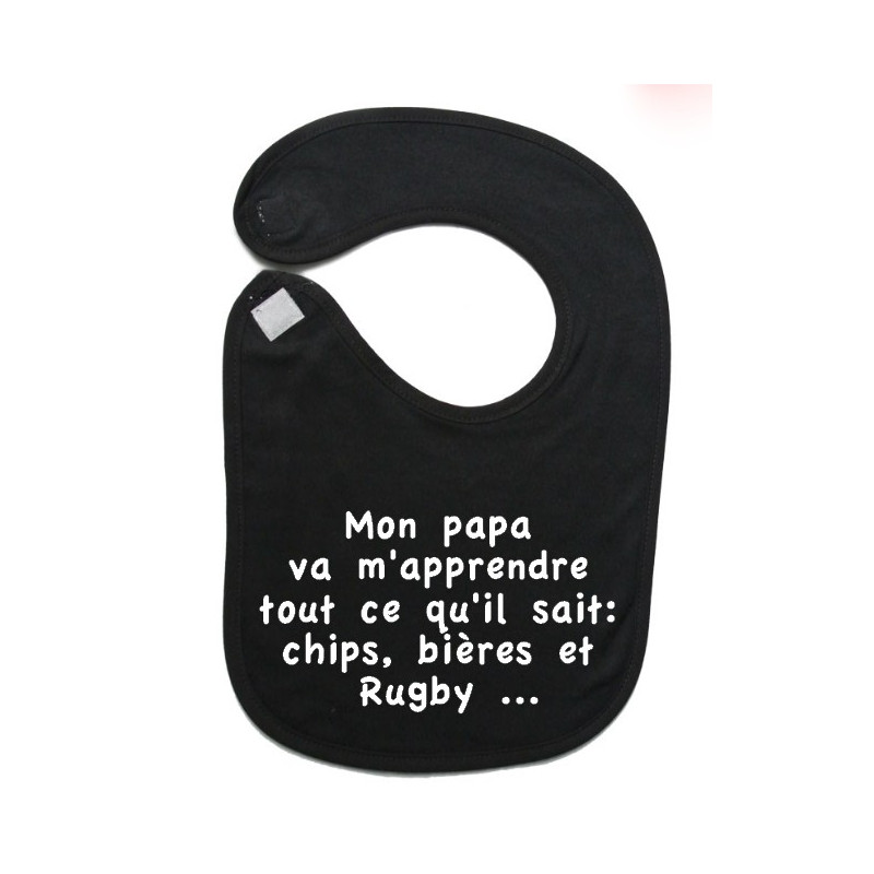 Bavoir bébé "Chips" Noir/Blanc