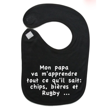 Bavoir bébé "Chips" Noir/Blanc