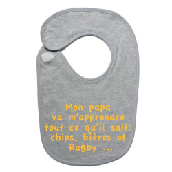 Bavoir bébé "Chips" Gris/Or