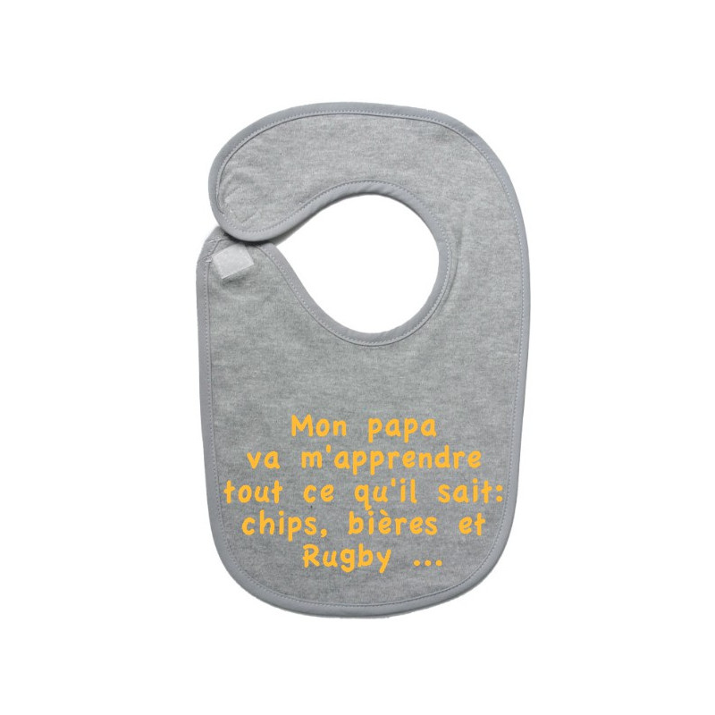 Bavoir bébé "Chips" Gris/Or