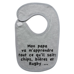 Bavoir bébé "Chips" Gris/Noir