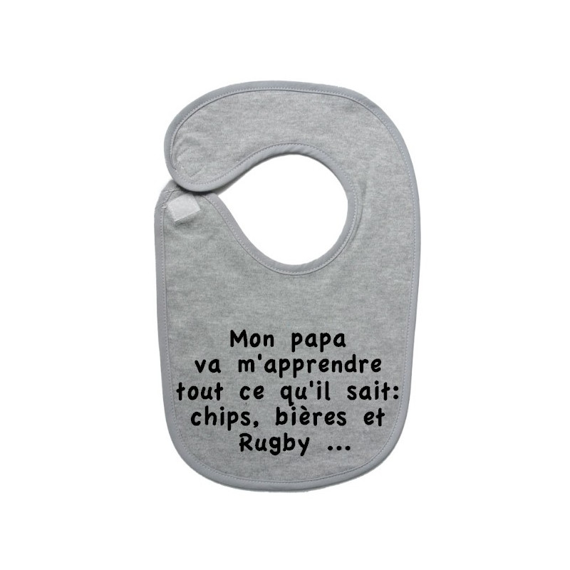 Bavoir bébé "Chips" Gris/Noir