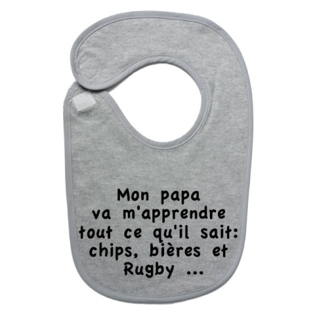 Bavoir bébé "Chips" Gris/Noir