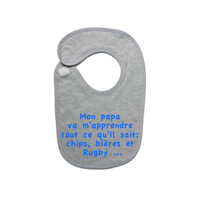 Bavoir bébé "Chips" Gris/Bleu