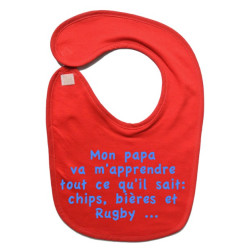 Bavoir bébé "Chips" Rouge/Bleu