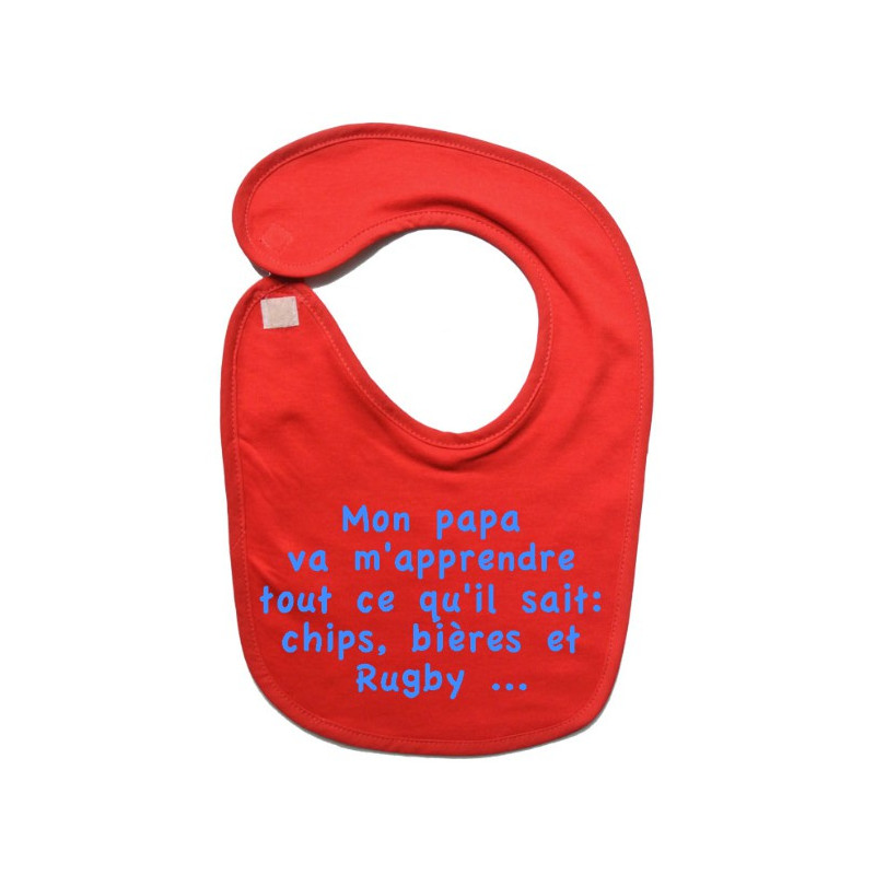 Bavoir bébé "Chips" Rouge/Bleu