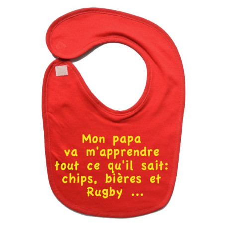 Bavoir bébé "Chips" Rouge/Jaune