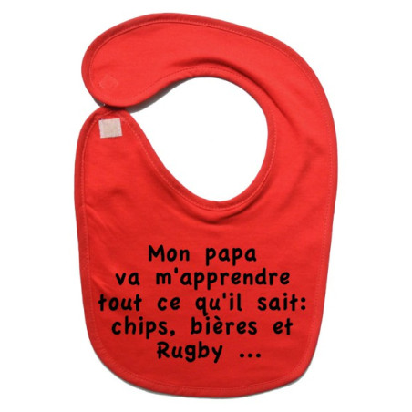 Bavoir bébé "Chips" Rouge/Noir