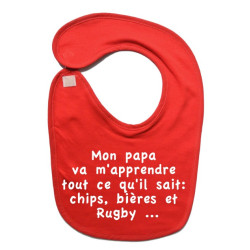 Bavoir bébé "Chips" Rouge/Blanc