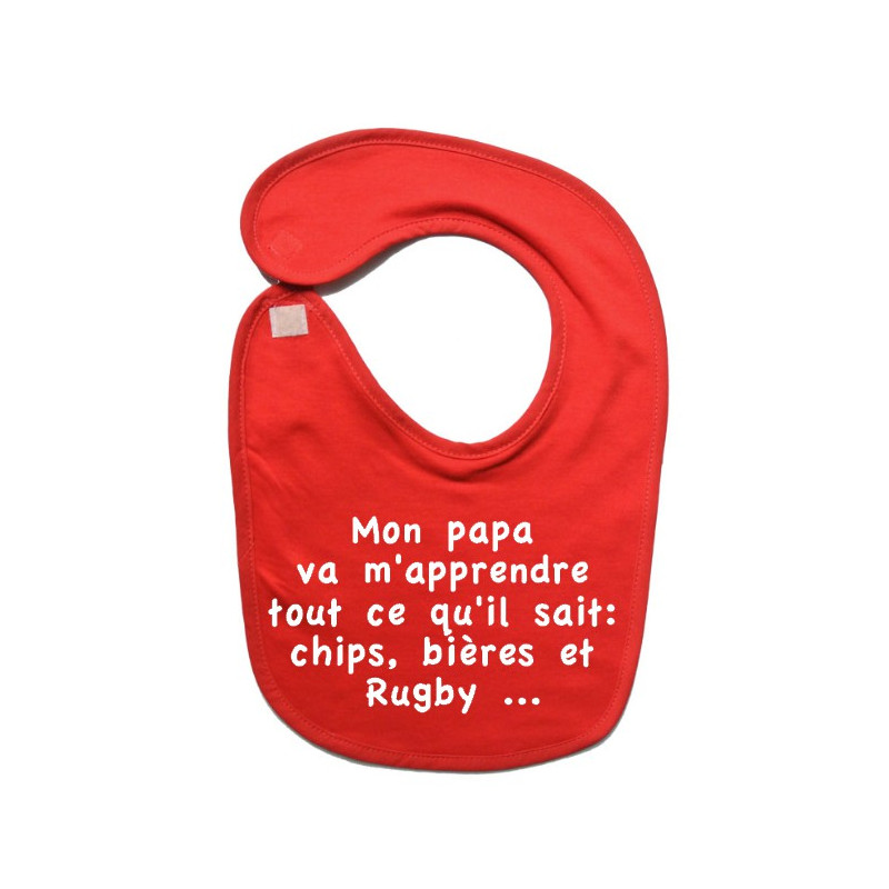 Bavoir bébé "Chips" Rouge/Blanc