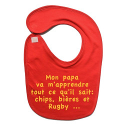Bavoir bébé "Chips" Rouge/Or
