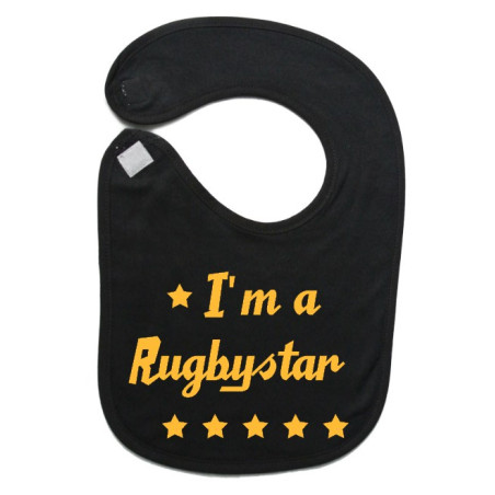 Bavoir bébé "Rugbystar" Noir/Or
