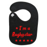 Bavoir bébé "Rugbystar" Noir/Rouge