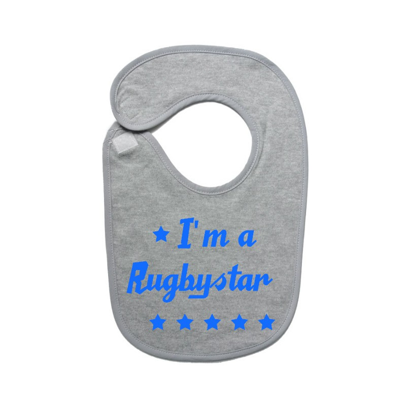 Bavoir bébé "Rugbystar" Gris/Bleu