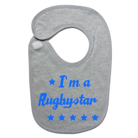 Bavoir bébé "Rugbystar" Gris/Bleu