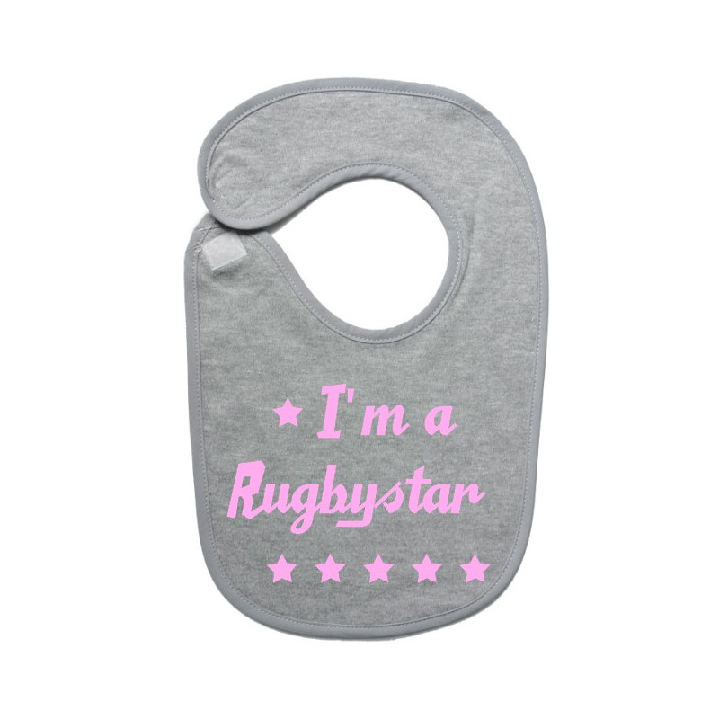 Bavoir bébé "Rugbystar" Gris/Rose