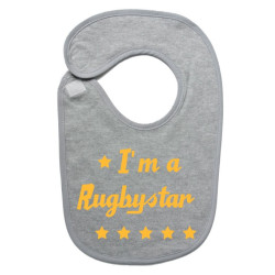 Bavoir bébé "Rugbystar" Gris/Or