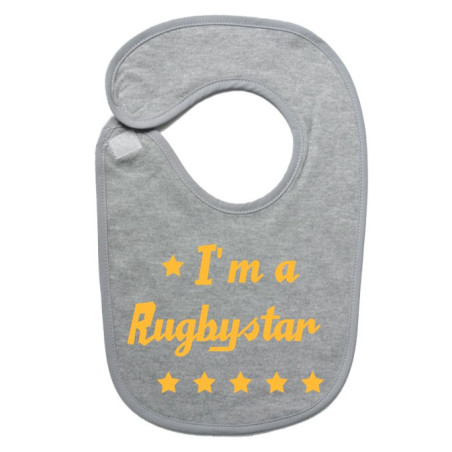 Bavoir bébé "Rugbystar" Gris/Or
