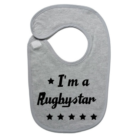 Bavoir bébé "Rugbystar" Gris/Noir