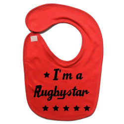 Bavoir bébé "Rugbystar" Rouge/Noir