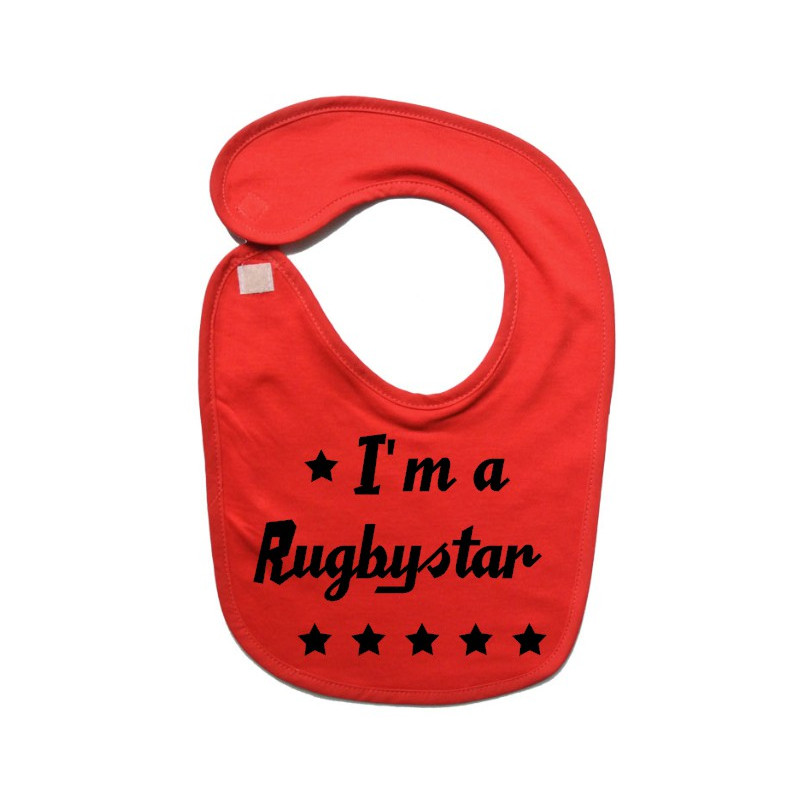 Bavoir bébé "Rugbystar" Rouge/Noir