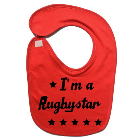 Bavoir bébé "Rugbystar" Rouge/Noir