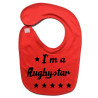 Bavoir bébé "Rugbystar" Rouge/Noir