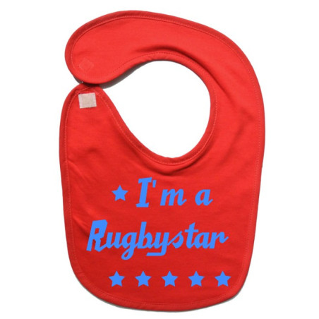 Bavoir bébé "Rugbystar" Rouge/Bleu