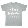 Tee shirt rugby bébé "Rugbystar" Gris/Blanc