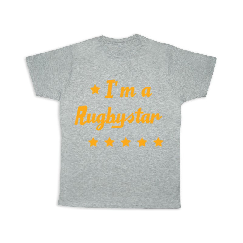 Tee shirt rugby bébé "Rugbystar" Gris/Or