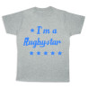 Tee shirt rugby bébé "Rugbystar" Gris/Bleu