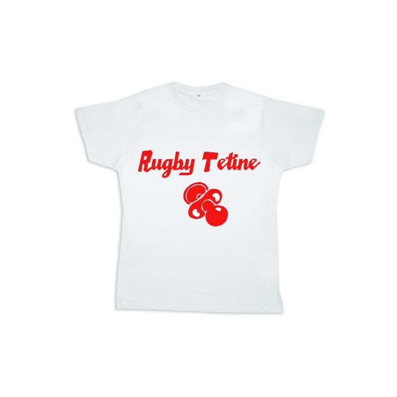 Tee shirt rugby bébé "Rugby Tétine" Blanc/Rouge