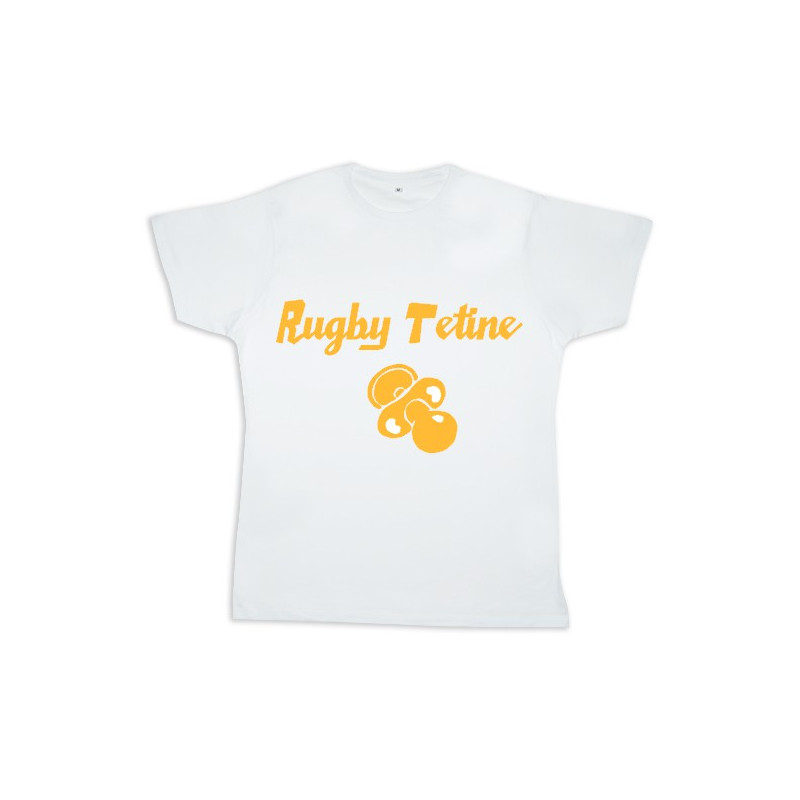 Tee shirt rugby bébé "Rugby Tétine" Blanc/Or