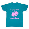 Tee shirt rugby bébé "RugbyMan comme Papa" Bleu/Rose