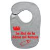 Bavoir bébé "Roi de la 3ème mi-temps" Gris/Rouge