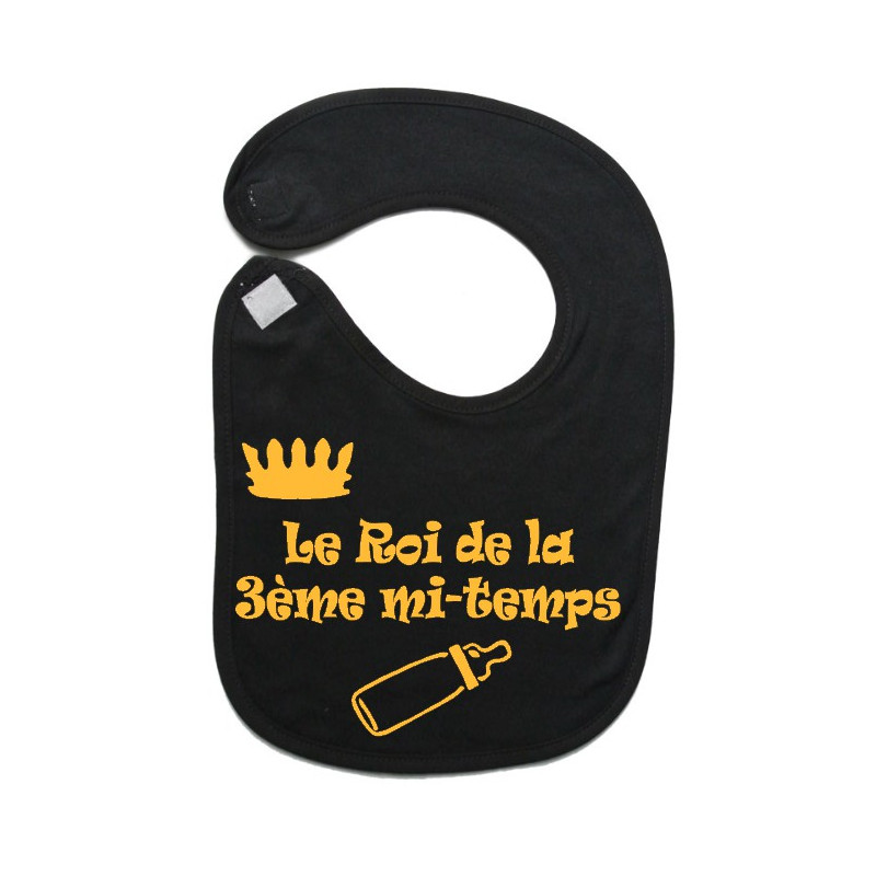 Bavoir bébé "Roi de la 3ème mi-temps" Noir/Or