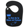 Bavoir bébé "Roi de la 3ème mi-temps" Noir/Bleu