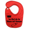 Bavoir bébé "Roi de la 3ème mi-temps" Rouge/Noir