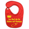 Bavoir bébé "Roi de la 3ème mi-temps" Rouge/Jaune