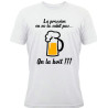 Tee shirt rugby "La pression" blanc