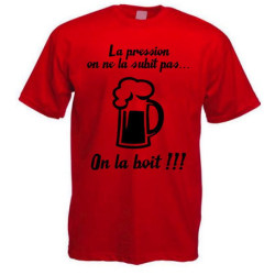 Tee shirt rugby "La pression" rouge